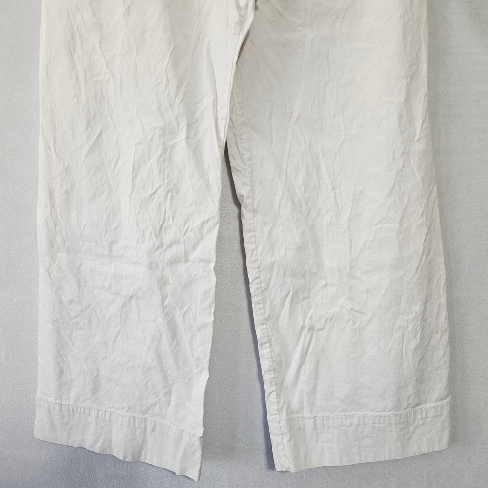 Maeve White Wide-Leg Linen Blend Pants - Picture 12 of 16